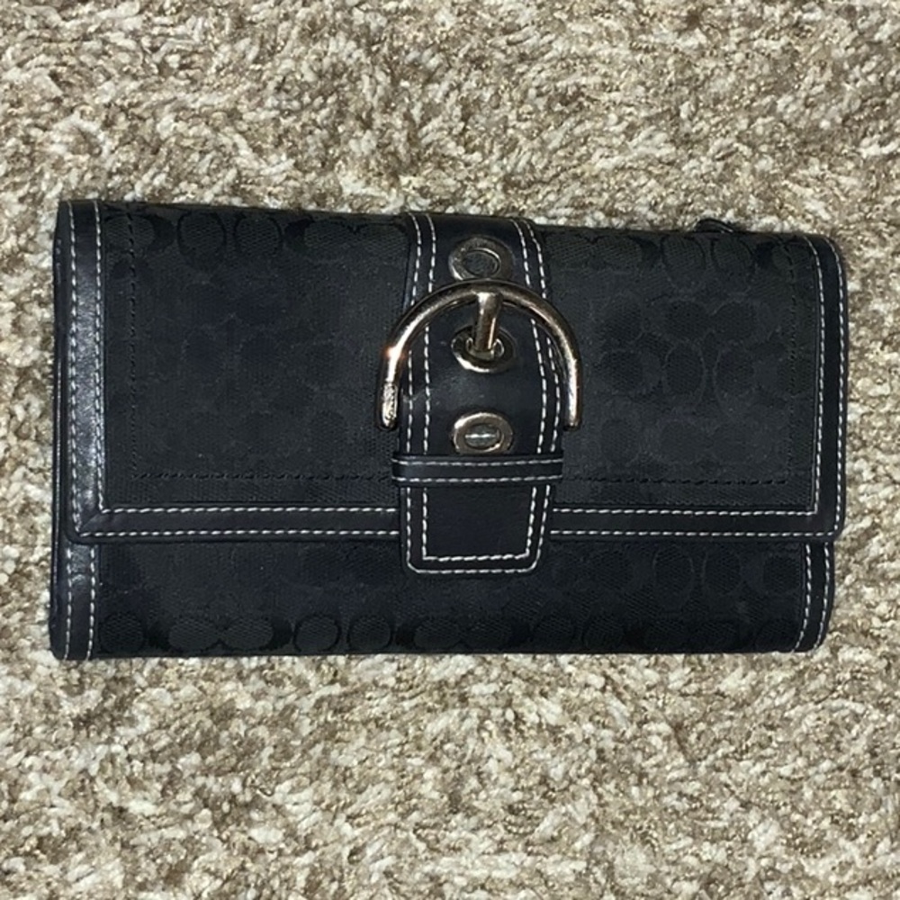 Coach Black Canvas Wallet